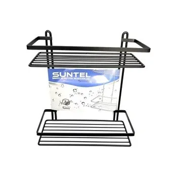 Drátěná police Polička koupel.obdelník 2patra lamel černá 24x11x35,5cm