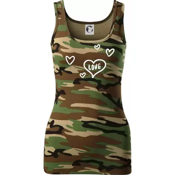 Dámské tričko Love Kluk - Holka - Dámské Maskáčové tílko - M ( Hnědý maskáč )