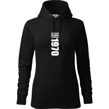 Dámská mikina Limited edition 1970 pruh - Mikina dámská Cape s kapucí - XS ( Černá )