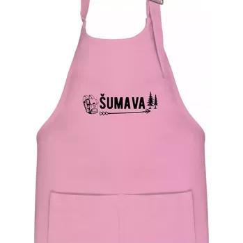 Kuchyňská zástěra Šumava nápis - Dětská zástěra na vaření - Univerzální velikost ( Růžová )