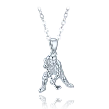 Náhrdelník 3997 MINET Dětský stříbrný náhrdelník hokejista