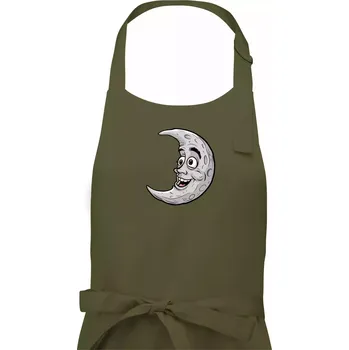 Kuchyňská zástěra Parové triko - Vlk a měsíc - Dámská zástěra na vaření - Univerzální velikost ( Khaki )