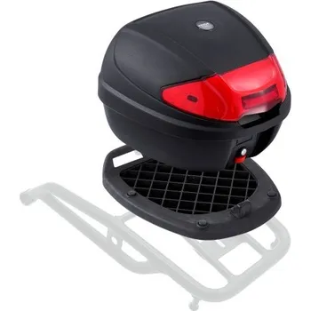 Zavazadlo na motocykl Vrchní kufr na motocykl VEVOR, univerzální odolný PP materiál, zadní kufr na motocykl s reflexním panelem, 38L vodotěsný odnímatelný vrchní kufr na motocykl s víceotvorovou základnou, vhodný pro 99 % rámů motocyklů