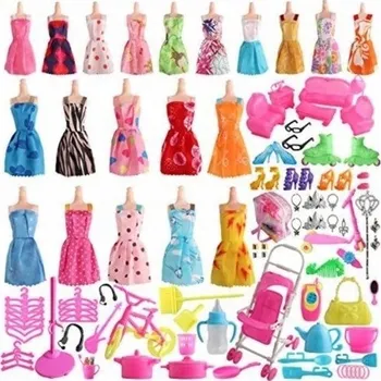 Doplněk pro panenku Oblečení pro panenky látkové sada 125 dílů vícebarevné