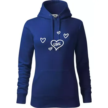 Dámská mikina Love Kluk - Holka - Mikina dámská Cape s kapucí - L ( Královská modrá )