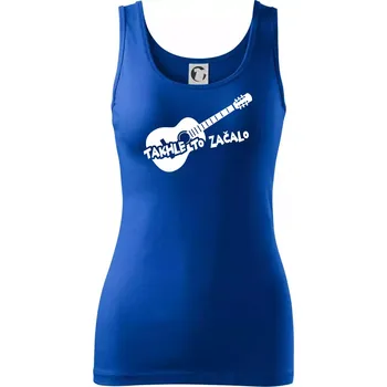 Dámské oblečení Kytara, takhle to všechno začalo - Dámské tílko - M ( Královská modrá )
