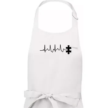 Kuchyňská zástěra EKG puzzle rozpojené - Pánská zástěra na vaření - Univerzální velikost ( Bílá )