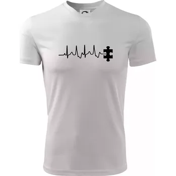 Pánské tričko EKG puzzle rozpojené - Pánské triko Fantasy sportovní (dresovina) - M ( Bílá )