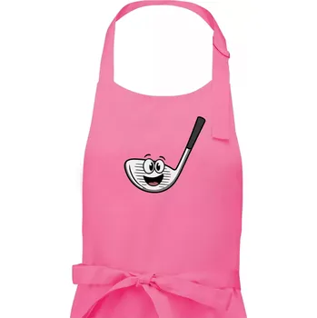 Kuchyňská zástěra Parové triko - Golfová hůl a míček - Dámská zástěra na vaření - Univerzální velikost ( Růžová )