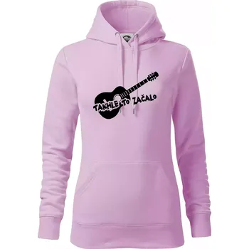 Dámská mikina Kytara, takhle to všechno začalo - Mikina dámská Cape s kapucí - 2XL ( Orchid )