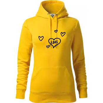 Dámská mikina Love Kluk - Holka - Mikina dámská Cape s kapucí - S ( Žlutá )