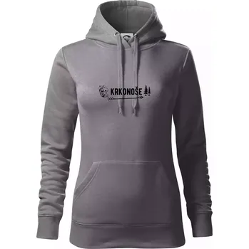 Dámská mikina Krkonoše nápis - Mikina dámská Cape s kapucí - 2XL ( Ocelově šedá )