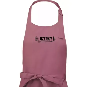 Kuchyňská zástěra Jizerky nápis - Dámská zástěra na vaření - Univerzální velikost ( Starorůžová )