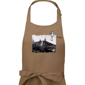 Kuchyňská zástěra Retro Lysá hora - Dámská zástěra na vaření - Univerzální velikost ( Cappuccino )