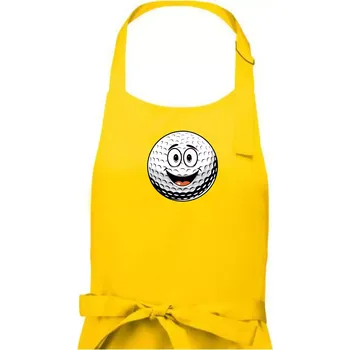 Kuchyňská zástěra Parové triko - Golfová hůl a míček - Pánská zástěra na vaření - Univerzální velikost ( Žlutá )