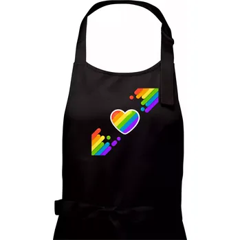 Kuchyňská zástěra Srdce uhlopříčně - Dámská zástěra na vaření - Univerzální velikost ( Černá )