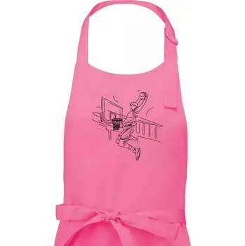 Kuchyňská zástěra Basketbalista jedním tahem - výskok - Pánská zástěra na vaření - Univerzální velikost ( Růžová )