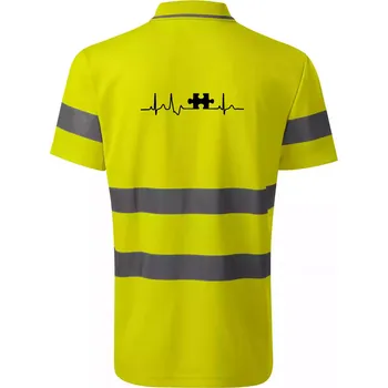 EKG puzzle párové - HV Runway 2V9 - Reflexní polokošile - S ( Neonově žlutá )