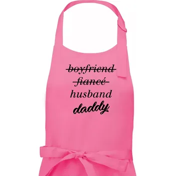 Kuchyňská zástěra Partnerské triko nastávající rodiče - Pánská zástěra na vaření - Univerzální velikost ( Růžová )