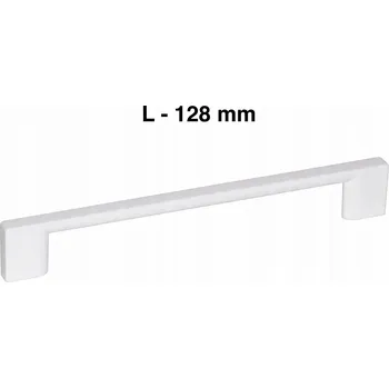 Nábytkové kování NÁBYTKOVÁ ÚCHYTKA TECHNO BÍLÁ POLOMATNÁ PRO NÁBYTEK, ROZTEČ 128 mm