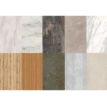 Stavební materiál Vzorky - obkladové panely ROCKO, Bianco Gold, PT, 4 mm, 400 x 550 mm