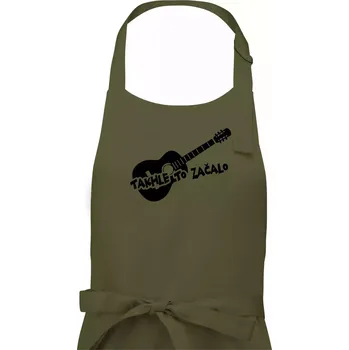 Kuchyňská zástěra Kytara, takhle to všechno začalo - Pánská zástěra na vaření - Univerzální velikost ( Khaki )