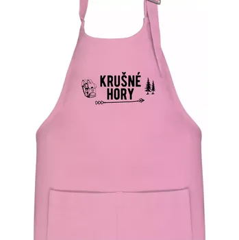 Kuchyňská zástěra Krušné hory nápis - Dětská zástěra na vaření - Univerzální velikost ( Růžová )