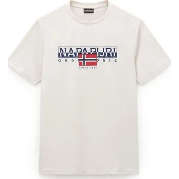 Pánské tričko Pánské tričko Napapijri S-AYLMER S Bílá, Tmavě modrá, Červená