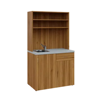 Kuchyňská pracovní deska KUCH - ERGO 0 kuchyňka otevřená (dřez + baterie), 1800x1000x600 mm, ořech světlý