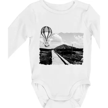 Retro Sněžka - Body kojenecké s dlouhým rukávem - Dlouhý r. do 3 měs ( Bílá )