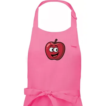 Kuchyňská zástěra Parové triko - Jablko a nůž - Dámská zástěra na vaření - Univerzální velikost ( Růžová )