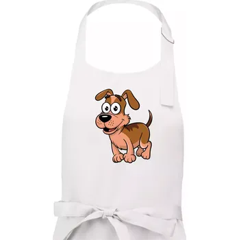 Kuchyňská zástěra Parové triko - Pes a kost - Pánská zástěra na vaření - Univerzální velikost ( Bílá )