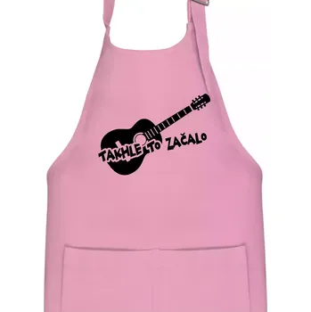 Kuchyňská zástěra Kytara, takhle to všechno začalo - Dětská zástěra na vaření - Univerzální velikost ( Růžová )