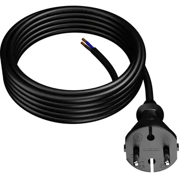 Prodlužovací kabel PLASTROL Kabel 2x1,5mm2 CEE 7/17 (C) vidlice,vodiče guma 5m černá 16A