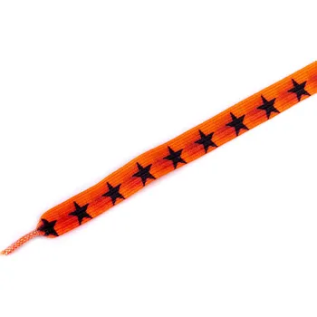 Tkaničky do bot Dětské elastické tkaničky Tobby ploché stars black/orange Velikost 95 cm