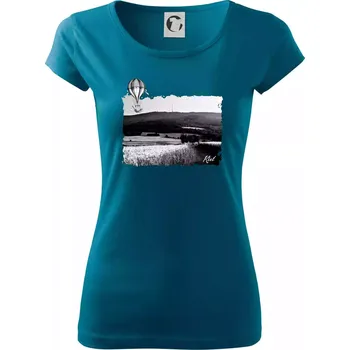 Dámské tričko Retro Kleť - Dámské triko Pure - 2XL ( Petrolejová )