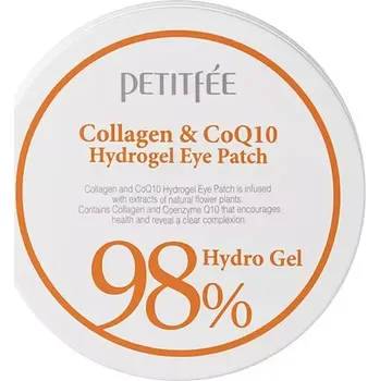 Pleťová maska Petitfee - Collagen Q10 Hydrogel Eye Patch - Hydrogelové náplasti pod oči s kolagenem a koenzymem Q10 - 60 ks