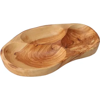 Servírovací miska z olivového dřeva dělená