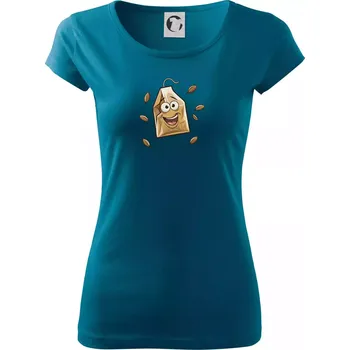 Dámské tričko Parové triko - Hrnek a čaj - Dámské triko Pure - XS ( Petrolejová )