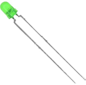 Polovodič Vishay TLHG4405 LED s vývody zelená kulatý 3 mm 15 mcd 60 ° 30 mA 2.4 V