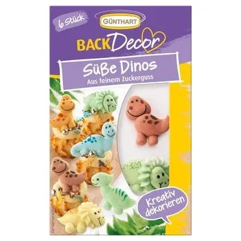 Jedlá dekorace na dort Cukrové dekorace dinosaurus, 6ks - Gunthart