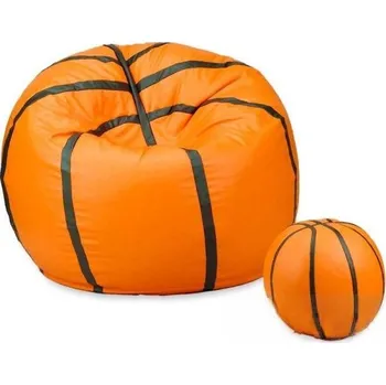 Taburet Sedací vak - míč basketballový + taburet - oranžový