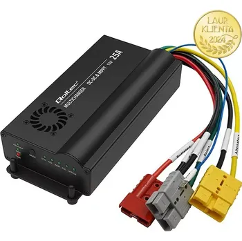 Nabíječka autobaterie Qoltec 51920 Automatická nabíječka Qoltec DC-DC 12V s MPPT regulátorem | 25A | LiFePO4 AGM GEL STD (Automatická DC-DC nabíječka Qoltec 51920 s MPPT regulátorem 25 A. Podpora LiFePO4, AGM, GEL, STD baterií. Vstup 12 V, priorita solárního nabíjení, vysoká)