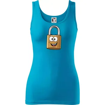 Dámské tričko Parové triko - Zámek a klíč - Dámské tílko - XL ( Světlý tyrkys )