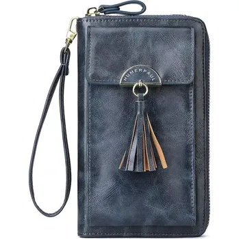 Peněženka Humerpaul Dámská kožená mini kabelka Sarrut Modrá