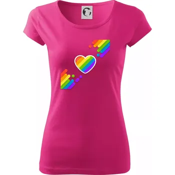 Srdce uhlopříčně - Dámské triko Pure - 3XL ( Purpurová )
