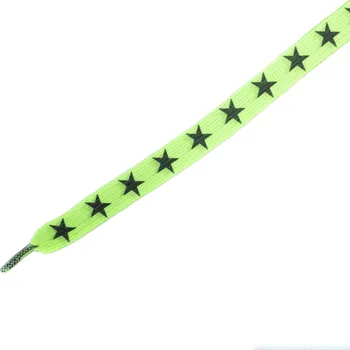 Tkaničky do bot Dětské elastické tkaničky Tobby ploché stars black/neon yellow Velikost 95 cm