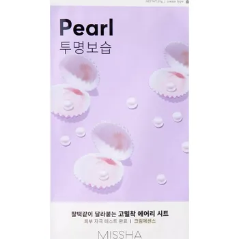 Pleťová maska Missha - Airy Fit Sheet Mask - Pearl - Perlová textilní maska - 19 g