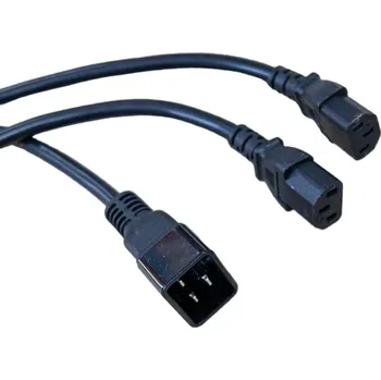 Napájecí kabel Prodlužovací napájecí kabel C20 (samec) na IEC Y SPLIT 2 x 0,5 m C13 (samice) 2 m