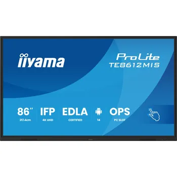 Monitor 86" iiyama TE8612MIS-B4AG:IPS,4K,40P,USB-C,EDLA